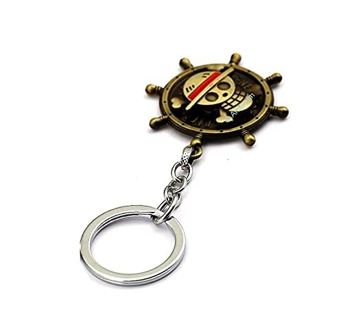 31lQUlM1XWL One Piece Anime Steering Wheel Spinner Keychain – Gold Finish Stainless Steel