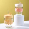 415hI8dHRsL HoHo Glass Mug Shaker with Silicone Holster, Straw & Juice, Lid, and Smoothies,