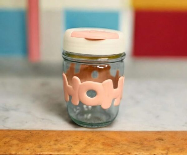 41R0CMMrkXL HoHo Glass Mug Shaker with Silicone Holster, Straw & Juice, Lid, and Smoothies,