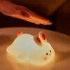 Silicone Rabbit Night Lamp | Cute Little Night Lamps For Kids | Rechargable LED Beside Lamp For Children' Bedroom