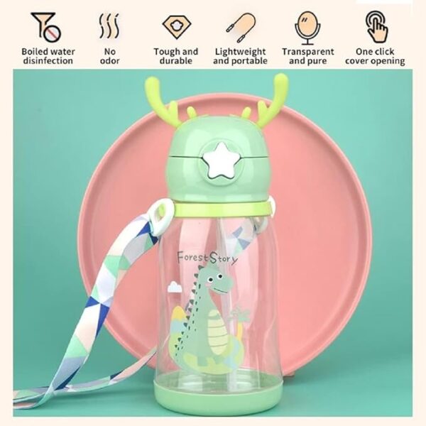 Sipper Water Bottle With Cartoon Designs for Kids and Toddlers, (BPA Free)