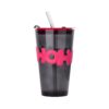 Sipper Coffee Mug With Leather Sleeve With Straw - Coffee Glass Sipper Tumbler Mug
