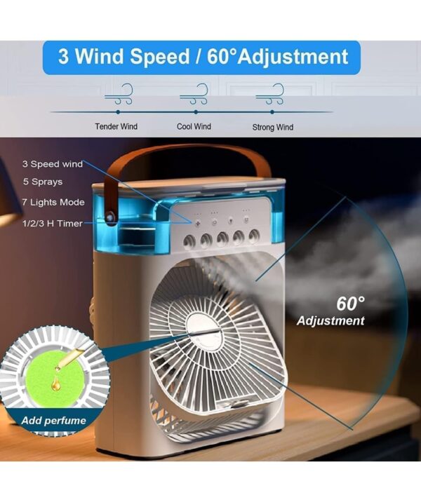 Air Cooler & Fan (Portable) | Speed Cooling, 3 In 1 Mini Air Condition | Ideal For Home, Outdoor And Offices (Silent Operation)