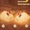 Silicone Rabbit Night Lamp | Cute Little Night Lamps For Kids | Rechargable LED Beside Lamp For Children' Bedroom