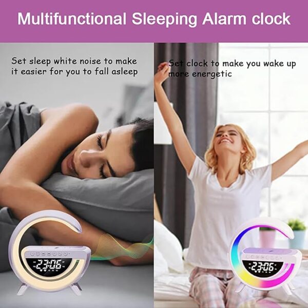 716X7W17VEL._SX679_ Table Lamp With Wireless Charging Alarm Clock for Bedroom Bedside Led Desk Lamp with 15W Wireless Charger, Atmosphere Lamp with Bluetooth Speaker