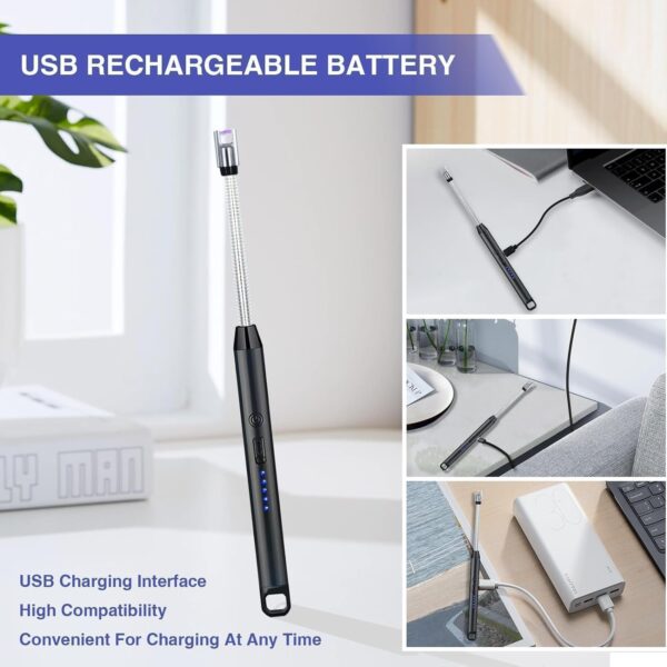 Version 1.0.0 USB Plasma Rechargeable Electric Gas Lighter for Kitchen, Candles, Pooja Room, BBQ, Multi Purpose