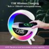 71W5T6+p5cL._SX679_ Table Lamp With Wireless Charging Alarm Clock for Bedroom Bedside Led Desk Lamp with 15W Wireless Charger, Atmosphere Lamp with Bluetooth Speaker