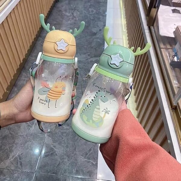 Sipper Water Bottle With Cartoon Designs for Kids and Toddlers, (BPA Free)