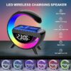 71npf7qWqyL._SX679_ Table Lamp With Wireless Charging Alarm Clock for Bedroom Bedside Led Desk Lamp with 15W Wireless Charger, Atmosphere Lamp with Bluetooth Speaker