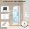 Table Fan (Double Spray), Cold Air Fan 1800mAh, 3 Gears USB Rechargeable Oscillating Cooler fan with LED Light, Touch & Remote Control, Ice Filling Water Tank 280ml for Home Kitchen