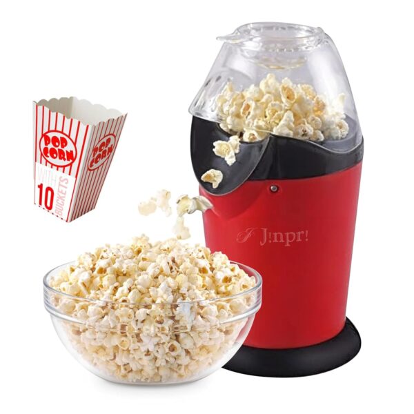 Hot Air Popcorn Popper Maker – Oil Free,16-Cup Capacity, Electric Popcorn Machine with Butter Melter & Measuring Cup, Fast Popping